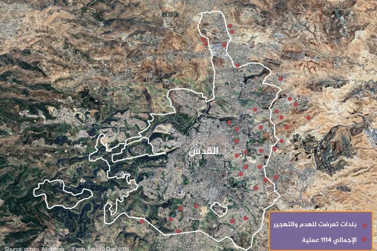 الاستيطان يعيد رسم خريطة القدس والضفة الغربية