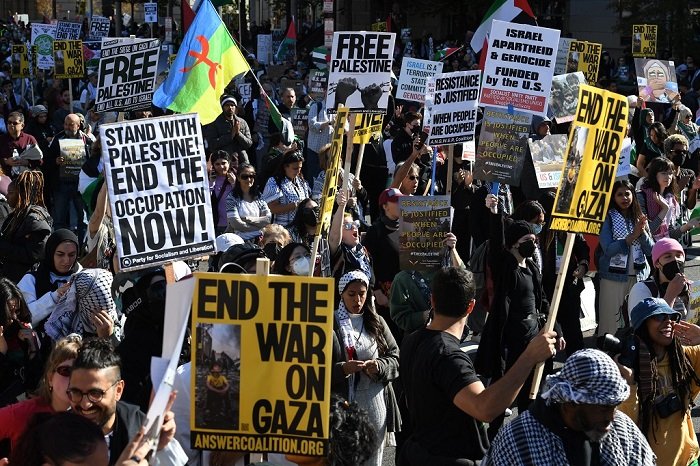 تظاهرات في مدن أميركية تضامنا مع الشعب الفلسطيني ورفضا لاستمرار العدوان